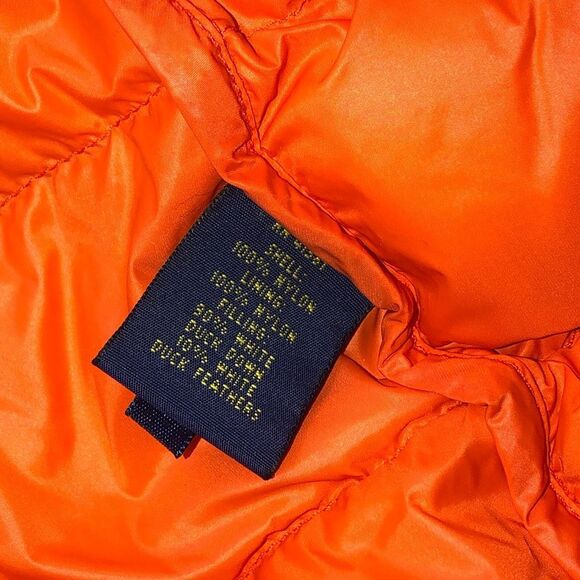 RALPH LAUREN Orange Quilted Hooded Full Zip Jacket Zipper Hand Pockets NWT 2XL - Picture 3 of 3